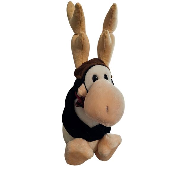 Vintage Dakin Opus Penguin Reindeer Plush 80s Holiday Christmas Bloom County - Picture 1 of 12